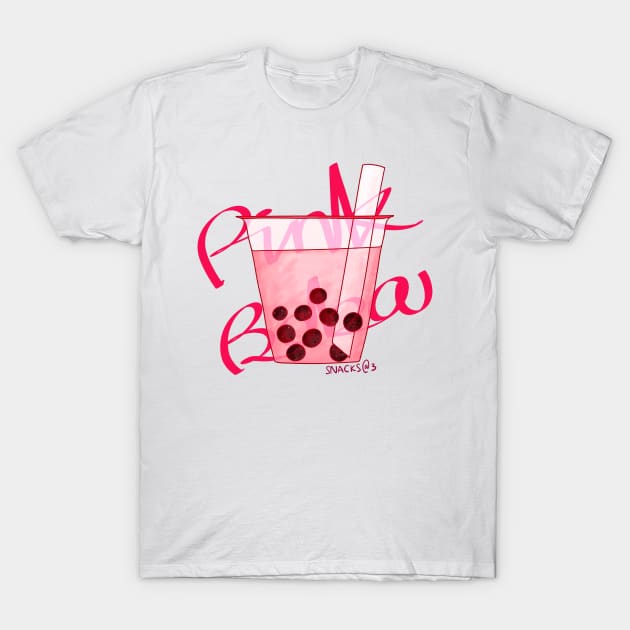 PINK Boba Milk Tea T-Shirt by Snacks At 3